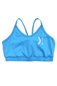 訂做藍色瑜伽運動套裝  設計緊身運動服  運動服供應商 女裝 WTV183 正面照